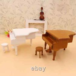 1/12 dollhouse miniature grand piano model with music mini instrument
