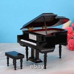 3XMiniature Grand Piano Model Kit Musical Instrument with Chair, for Home6096