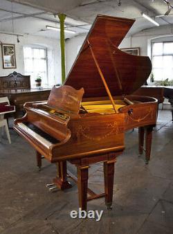 Adams style, Bechstein Model V grand piano with an inlaid, rosewood case