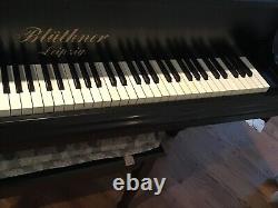 Bluthner Piano Model 6 Concert Grand Piano Ebony Satin 1917 Leipzig Germany