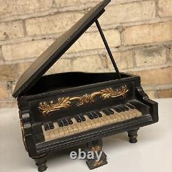 Decorated Large Grand Piano Musical Jewelry Trinket Box Model Figurine VERY RARE