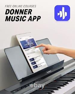 Donner DEP-10 Digital Piano Keyboard 88 Key Semi-Weighted + Adapter Pedal Power