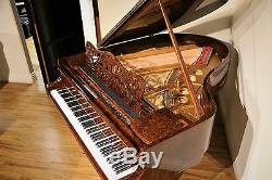 Hamburg Steinway art case grand piano Model O in burl walnut polish