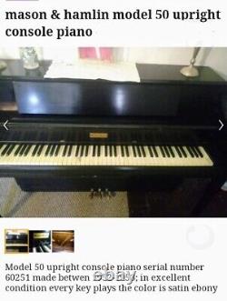 Mason And Hamlin Model 50 Piano. Excellent Condition. Moving must sell