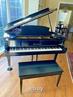 Mason & Hamlin Model A 5'8 Satin Ebony Grand Piano with Bench
