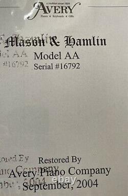 Mason and Hamlin Grand Piano, Model AA