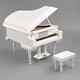 Mini 1/12 Miniature Wooden Grand Piano Model With Stool Dollhouse