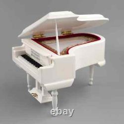 Mini 1/12 miniature wooden grand piano model with stool dollhouse