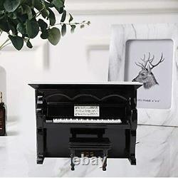 Mini Grand Piano Miniature Upright Piano Model Toy Black Piano Figurine with