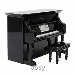 Mini Grand Piano Miniature Upright Piano Model Toy Black Piano Figurine with