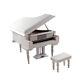 Miniature White Grand Piano With Stool Model 112 Dollhouse Action Figure 18