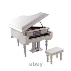 Miniature White Grand Piano with Stool Model 112 Dollhouse Action Figure 18