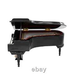 Miniature Wooden Grand Piano Model with Stool Mini 1/12 Dollhouse 1/6 Figure