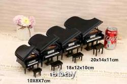 Miniature grand piano model assembly mini piano with stool ornaments