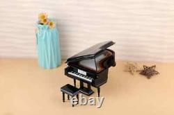 Miniature grand piano model assembly mini piano with stool ornaments