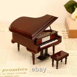 Miniature grand piano model assembly mini piano with stool ornaments-Kailing