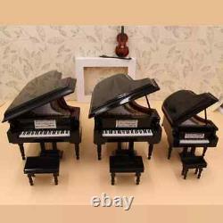 Miniature grand piano model assembly replica mini piano with stool ornaments