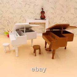Miniature grand piano model mini musical instrument 1/12 dollhouse decoration