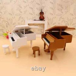 Miniature grand piano model with music mini instrument for 1/12