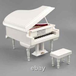 Miniature grand piano model with stool mini instrument 1/12