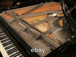 New, Feurich Model 178 grand piano. Black with gun metal frame. 5 year warranty