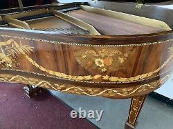 Rare Beautiful Inlay Steinway And Sons Model S Marquetry Style Case Piano
