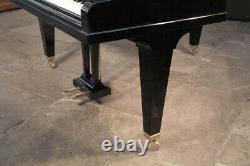 Rebuilt, 1935, Bechstein Model L grand piano in black with square, tapered legs