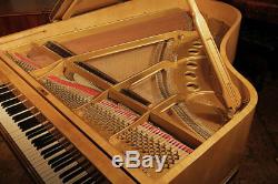 Restored, Art-Deco, 1932, Steinway Model M grand piano in maple and coromandel
