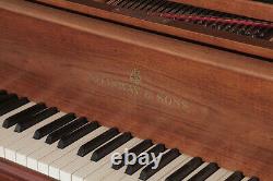 Rococo style, 1959, Steinway Model M grand piano in mahogany with cabriole legs