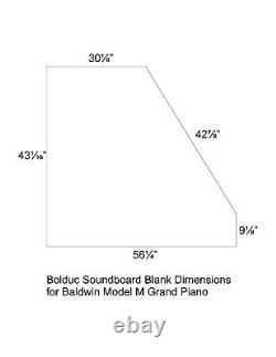 Solid Spruce Bolduc Soundboard Blank for Baldwin Model M Grand Piano