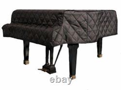 Steinway Black Quilted Grand Piano Cover with Side Slits for 8'11-3/4 Model D