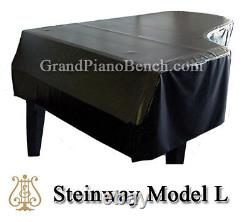 Steinway Black Vinyl Grand Piano Cover Model L 5'10.5 SIDE SLITS