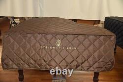 Steinway Brown Lightweight Quilted Cover Front Steinway Logo Model O 5'10 3/4