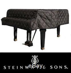 Steinway Grand Piano Cover Model L 5'10-1/2 Black Quilted With Side Slits