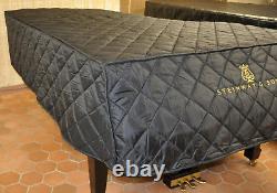 Steinway Lightweight Quilted Cover Logo Front & Side Model B 6' 10 1/2 Black