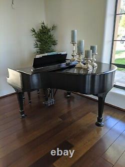 Steinway Model M 5' 7 Polished Ebony 1924 Grand Piano, Rebuilt 2014 #224067