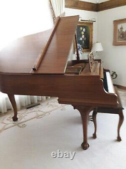 Steinway Piano, Model M Baby Grand, Ltd Edition Satin Chippendale Signed