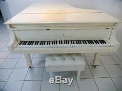 Steinway & Sons Grand Piano Model B White Polish With Piano Disc System Iq