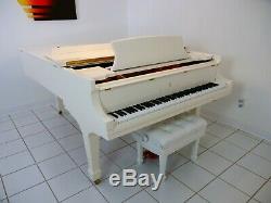 Steinway & Sons Grand Piano Model B White Polish With Piano Disc System Iq