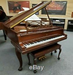Steinway & Sons Model M 5'7 Chippendale Mahogany Grand Piano Mfg 1999