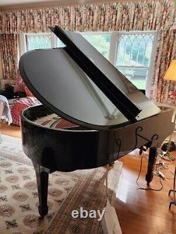 Steinway & Sons Model M 5' 7 professionally restored ebony satin grand piano