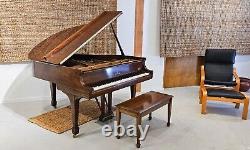 Steinway & Sons S 5'1 155cm 1953 Glossy Walnut Baby Grand Piano with Brass