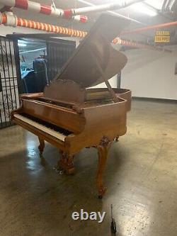 Steinway grand piano model O, vintage satin wood finish, Queen Anne legs