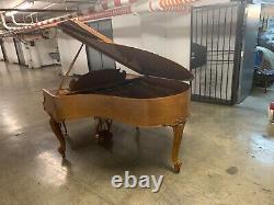 Steinway grand piano model O, vintage satin wood finish, Queen Anne legs