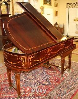 Stunning Rosewood & Satinwood Inlaid Model B C. Bechstein Grand Piano Circa 1908