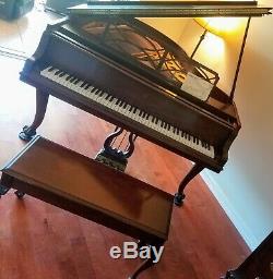 Superb Steinway & Sons Model M Chippendale Mahogany Grand Piano & Bench