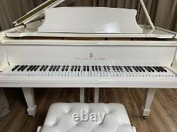 Truly Magnificent Steinway Baby Grand Piano model M In Gloss White Made In 2013