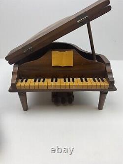 Vintage Baby Grand Piano and Bench Wood Model 4.75 x 9 x 8.25 Beautiful