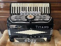 Vintage Titano Accordion Made in Italy, Black model Grand, 120 bass, 41 keys