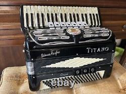 Vintage Titano Accordion Made in Italy, Black model Grand, 120 bass, 41 keys